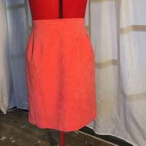 Fuchsia micro-suede pencil skirt